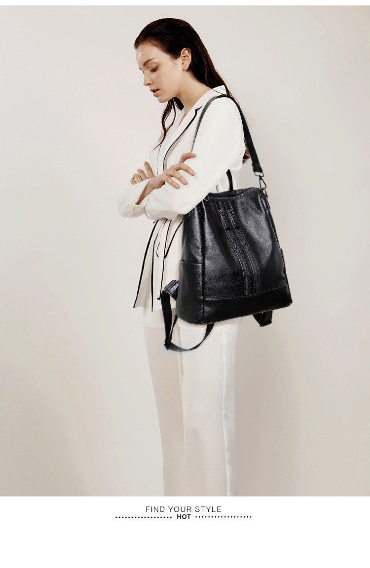 กระเป๋าเป้สะพายหลังหนังนิ่มสำห - Leather Work Backpack บทวิจารณ์และราคา