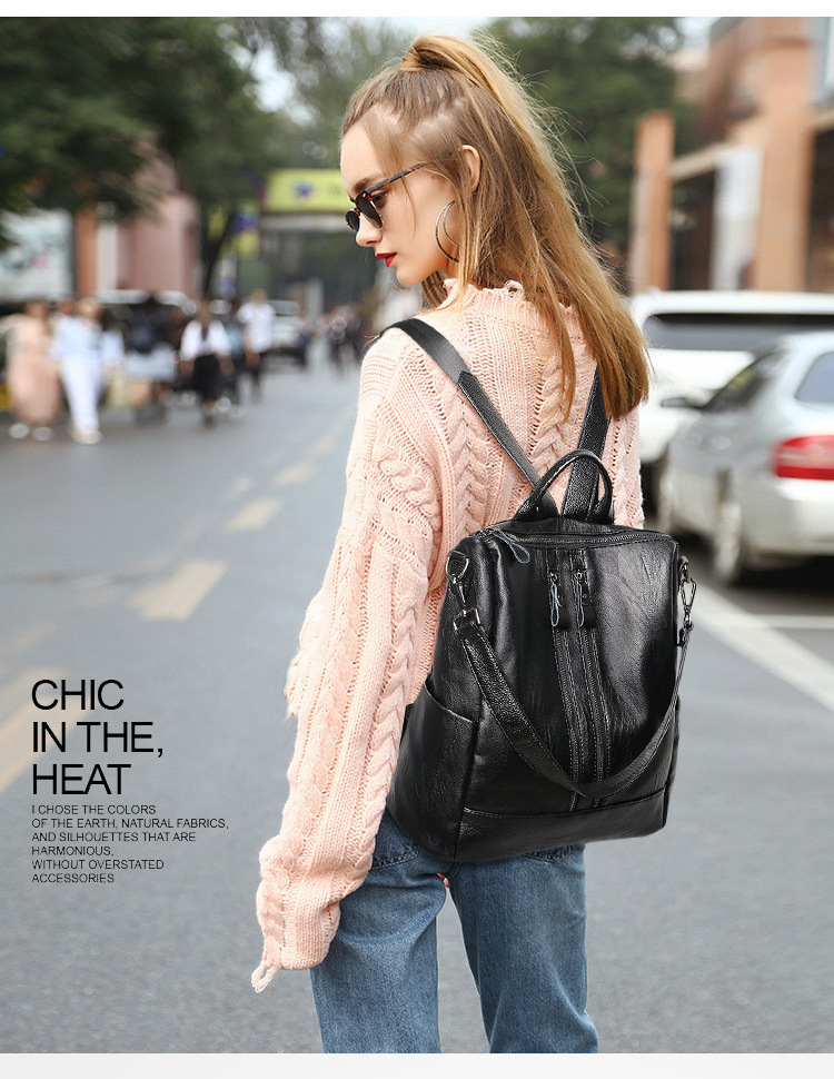 กระเป๋าเป้สะพายหลังหนังนิ่มสำห - Leather Work Backpack บทวิจารณ์และราคา
