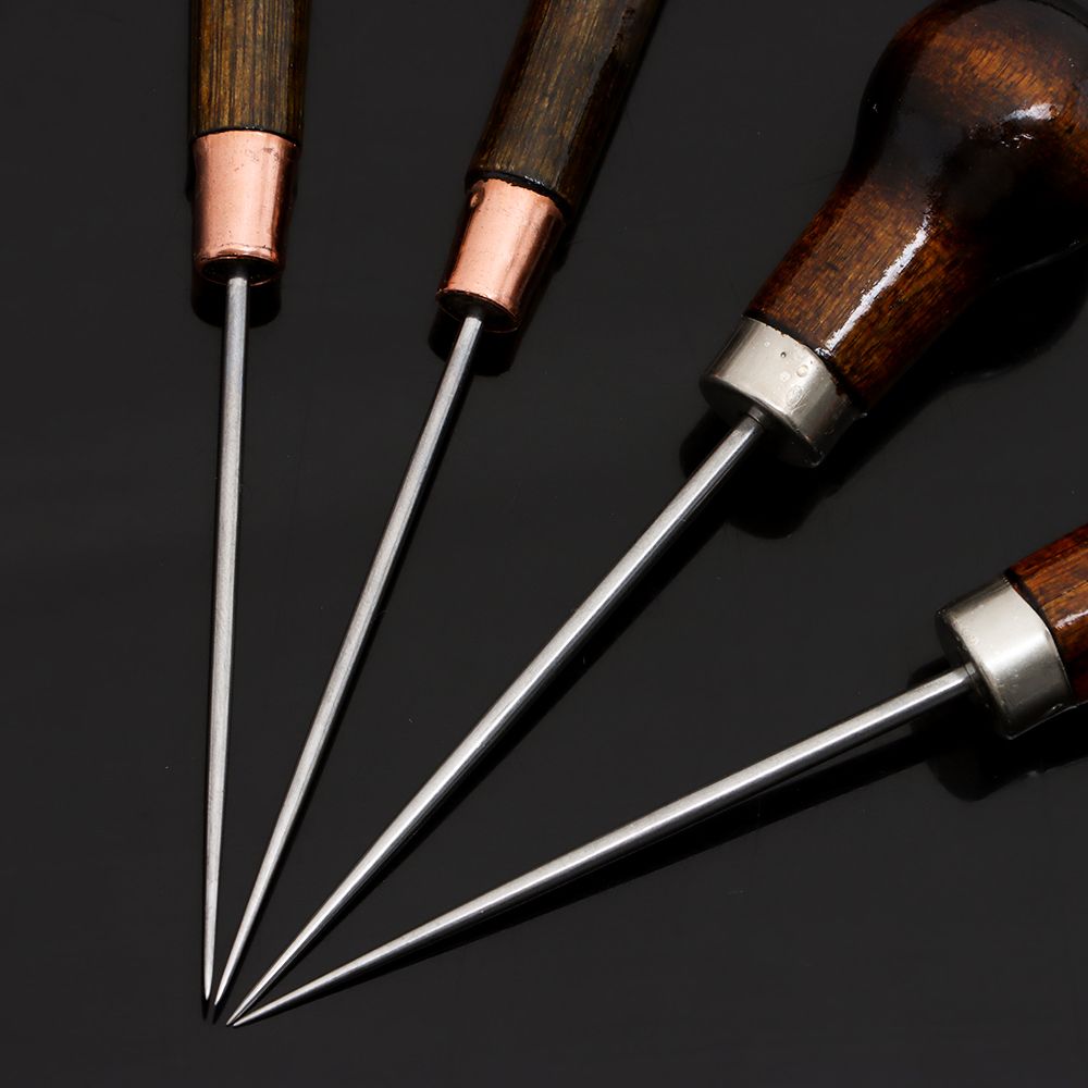 1PC เย็บ Awl ไม้ Handle Alloy  - Leatherwork Needles บทวิจารณ์และราคา