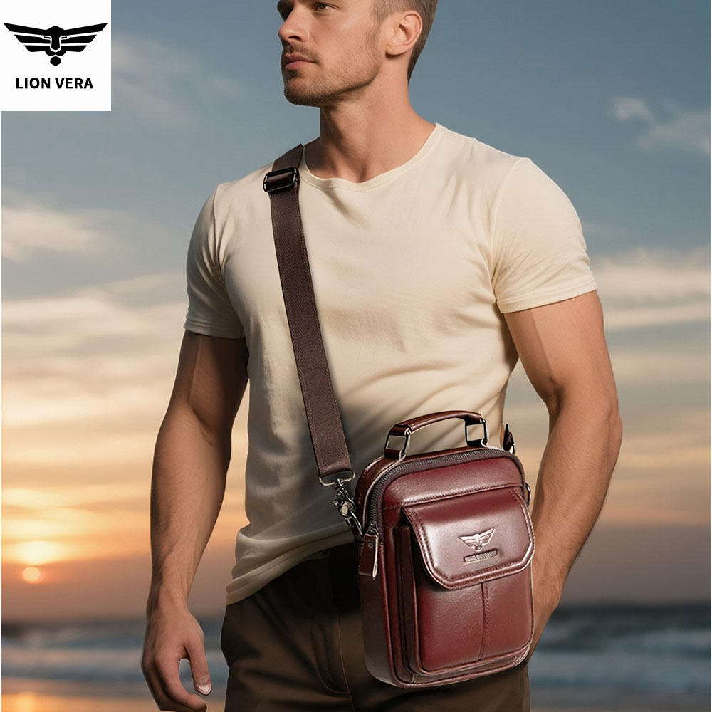 LION VERA กระเป๋าสะพายหนังแท้ส - Leather Work Bag Men บทวิจารณ์และราคา