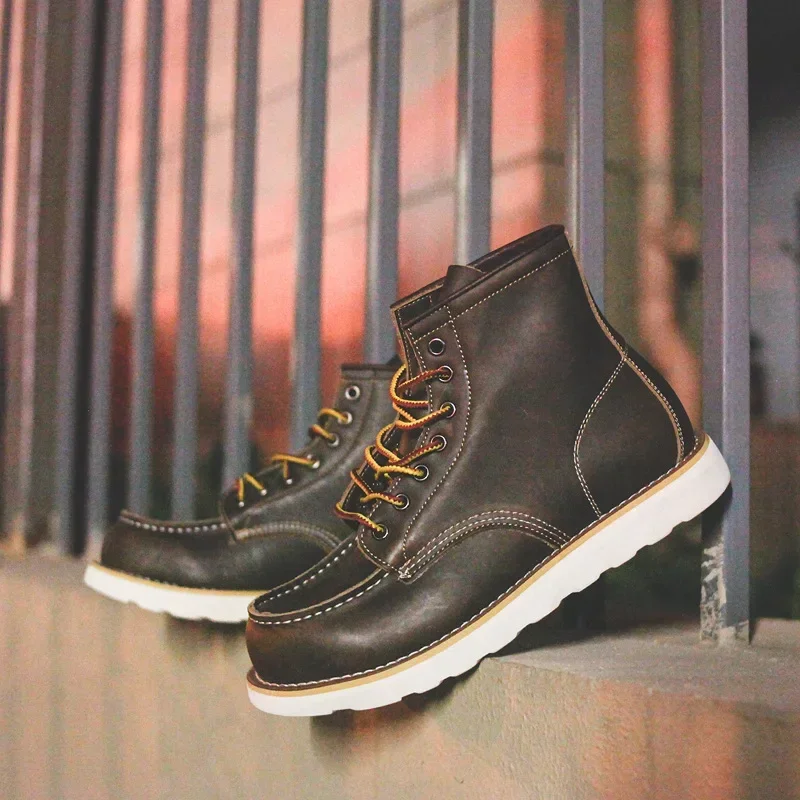 รองเท้าบูทหนังแท้ผู้ชาย รองเท้ - Leatherworking Equipment บทวิจารณ์และราคา