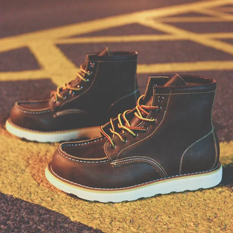 รองเท้าบูทหนังแท้ผู้ชาย รองเท้ - Leatherworking Equipment บทวิจารณ์และราคา
