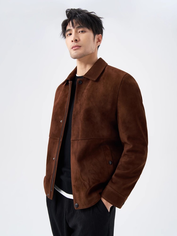 คุณภาพสูงธรรมชาติหนังนิ่มหนังแ - Leather Work Jacket Mens บทวิจารณ์และราคา