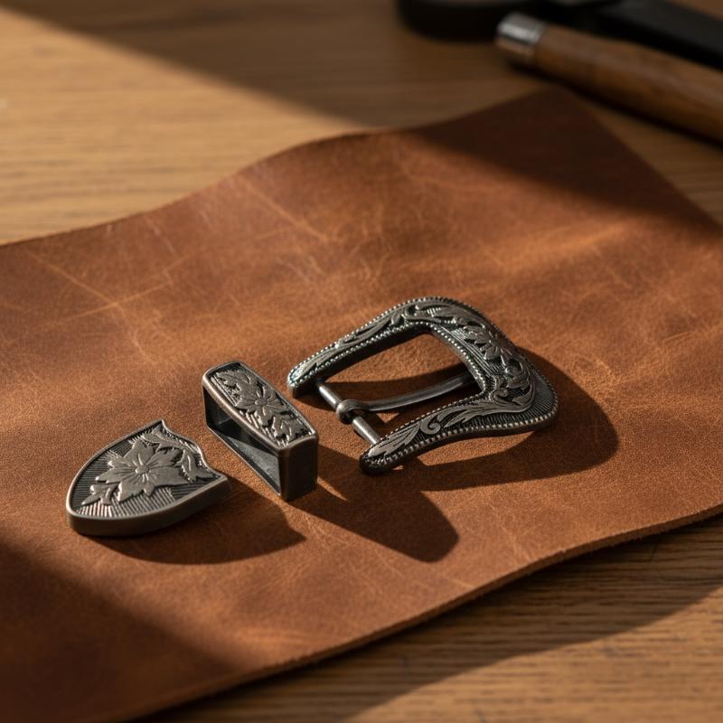 หัวเข็มขัดโลหะลายดอกไม้สไตล์วิ - Leather Works Belt บทวิจารณ์และราคา