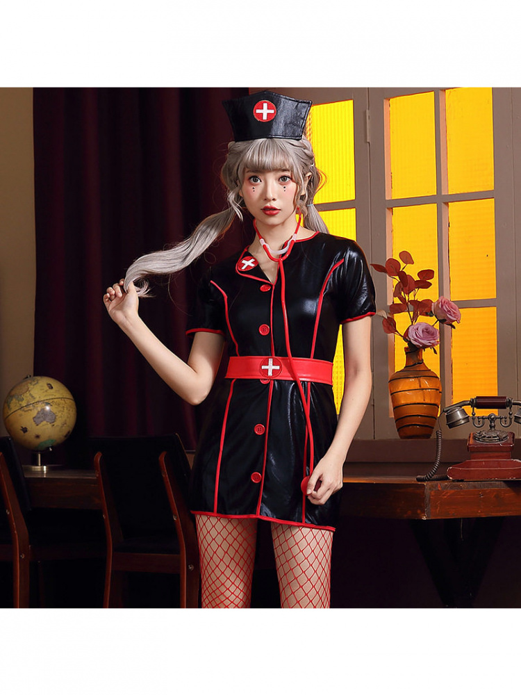 กระโปรงทำงานพยาบาลหนัง PU สีดำ - Leather Work Dress บทวิจารณ์และราคา