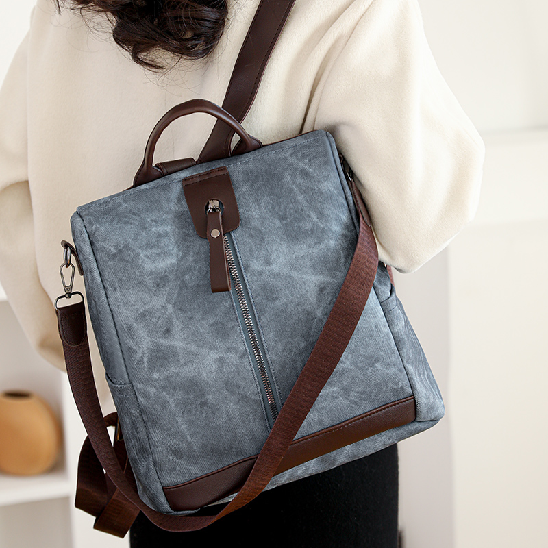 กระเป๋าเป้สะพายหลังกันขโมยแฟชั - Leather Work Backpack บทวิจารณ์และราคา