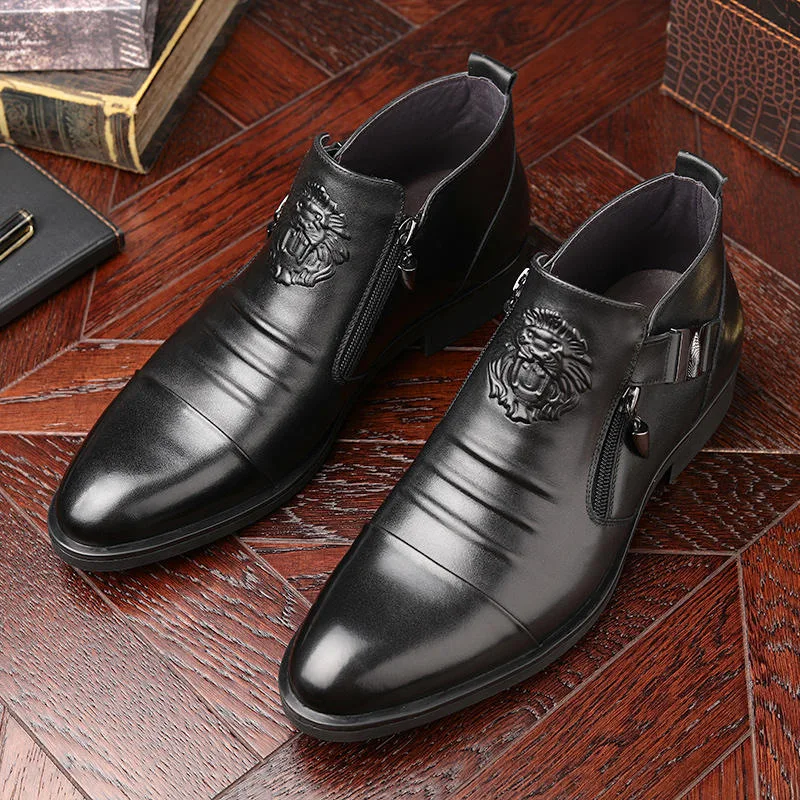 คุณภาพสูงผู้ชายข้อเท้ารองเท้า  - Leather Work Dress บทวิจารณ์และราคา