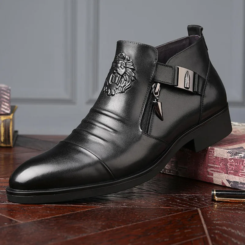 คุณภาพสูงผู้ชายข้อเท้ารองเท้า  - Leather Work Dress บทวิจารณ์และราคา