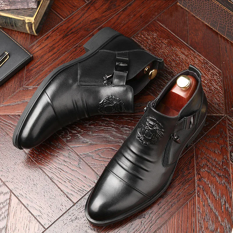 คุณภาพสูงผู้ชายข้อเท้ารองเท้า  - Leather Work Dress บทวิจารณ์และราคา