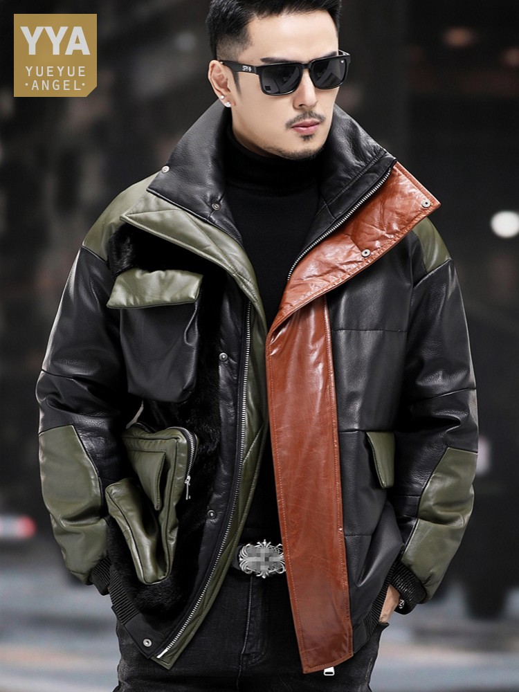 กระเป๋าขนาดใหญ่ทํางานลงเสื้อแจ - Leather Work Jacket Mens บทวิจารณ์และราคา